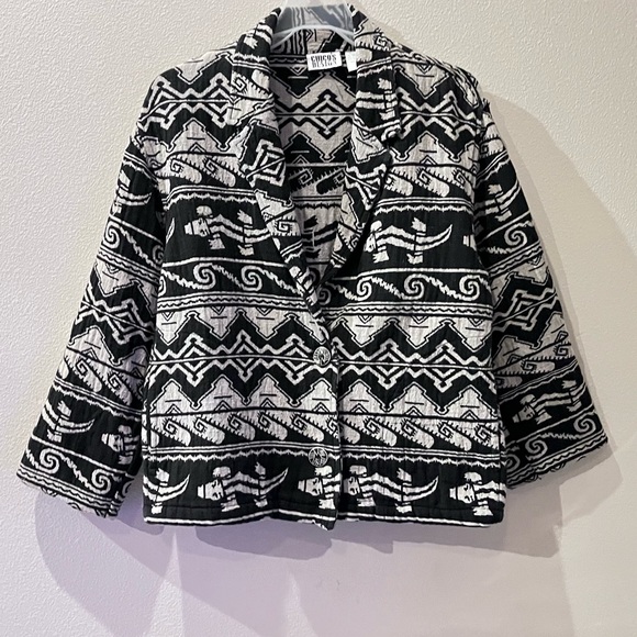 Chico’s Design Woven Cotton Blazer - Picture 2 of 11